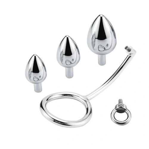 Stainless Hook with Ring Cock DiscreetChoice Steel Anal Set 4663 0802
